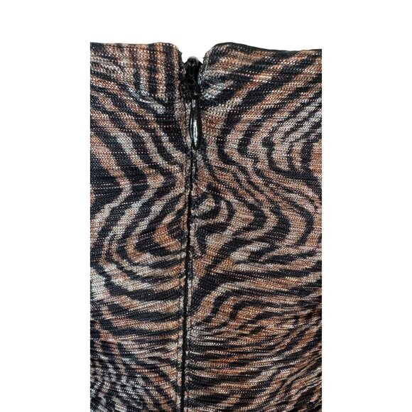 NWT JUMP Apparel Brown Zebra Small Print Ruched Bodycon Mini Dress Thin Straps - Picture 10 of 14